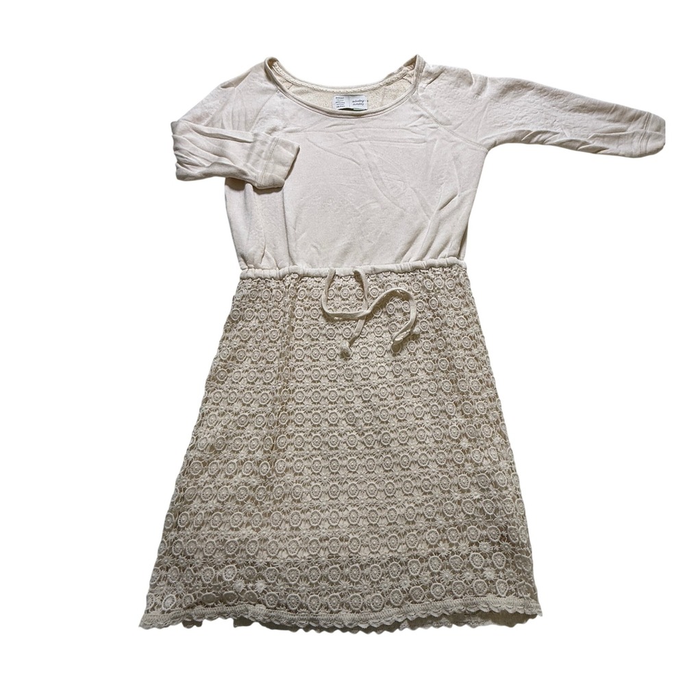 Saturday Sunday Anthropologie Dress Wm Small Off White Crochet Sweatshirt Boho